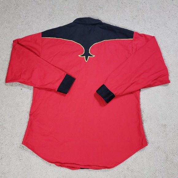 Vintage Panhandle Slim Western Shirt Mens M (Small?) Plaid Red Black Cowboy Yoke - Picture 10 of 10